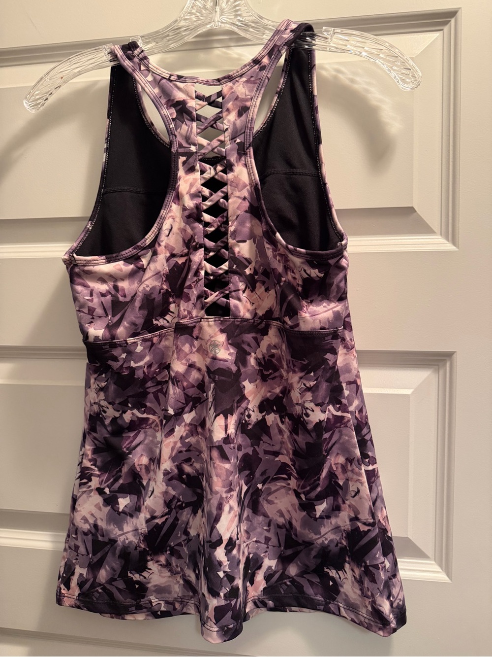 GAIAM Purple and Light Pink Abstract Racerback Tank - Picture 2 of 3